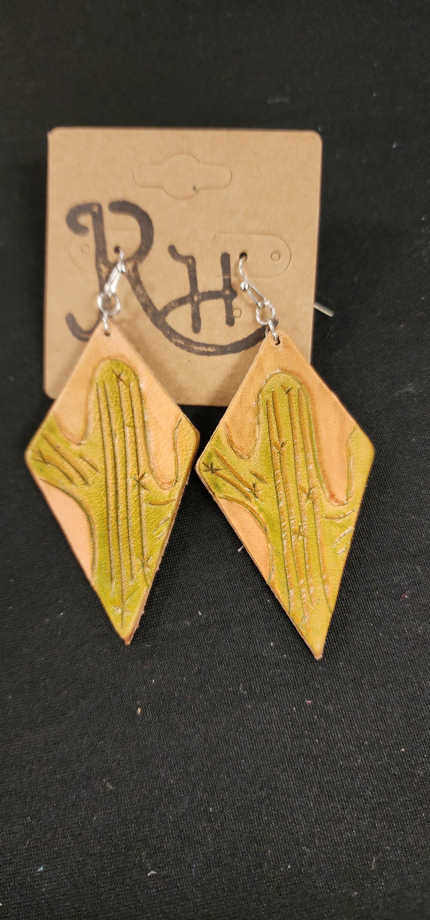 Diamond leather dangle