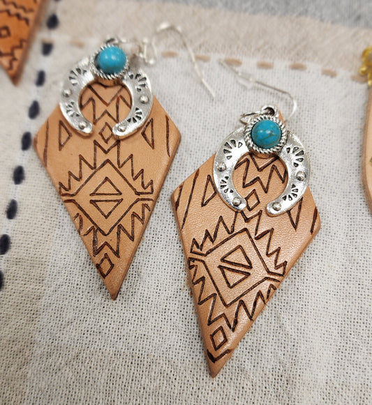 Leather dangles w/charm
