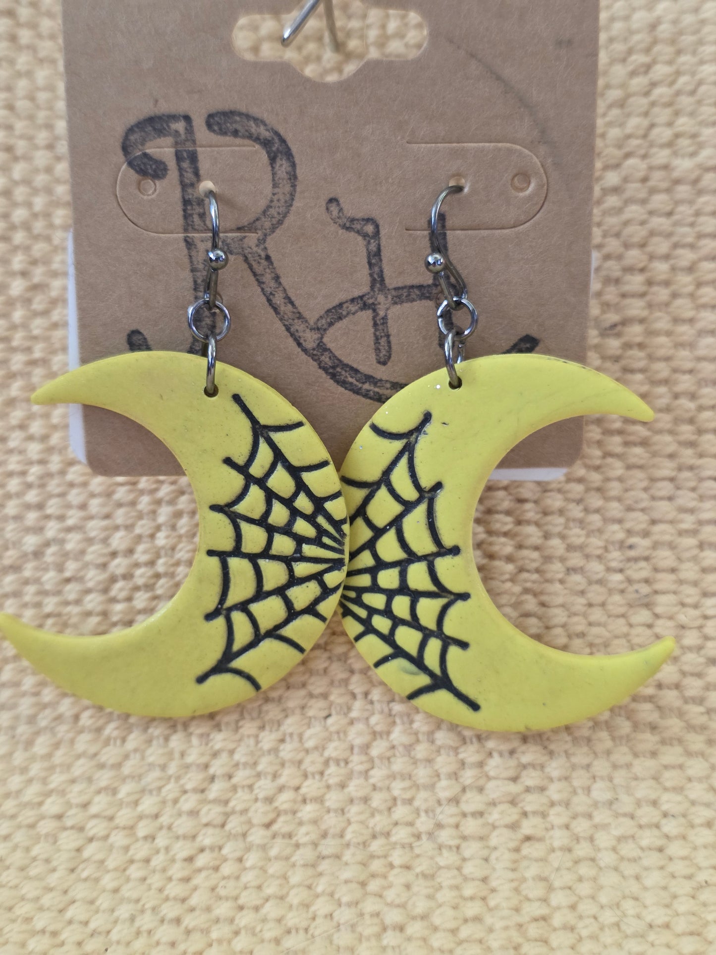 Spider Web Moon dangle
